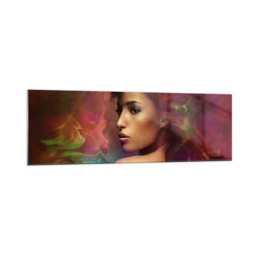 Glastavla - Bild på glas - Vackrare är regnbågen, delikat som dimman - 160x50 cm