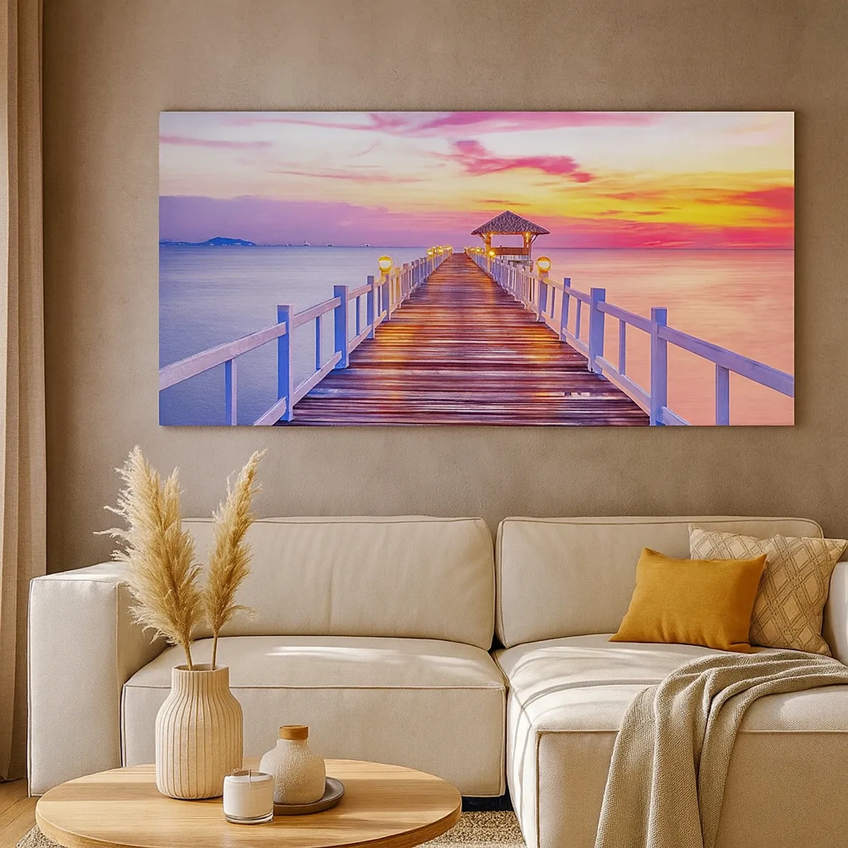 Canvastavla - Bild på duk - Kvällens lila-guld tystnad - 30x30 cm