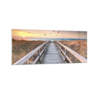 Glastavla - Bild på glas - Startbana - 100x40 cm