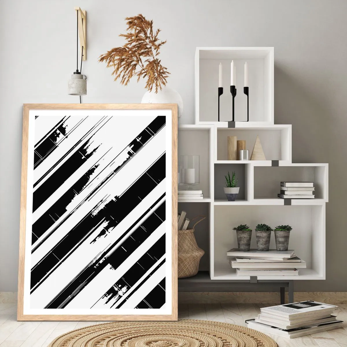 Affisch i ram av ljusek - Intensiv och dynamisk komposition - 50x70 cm