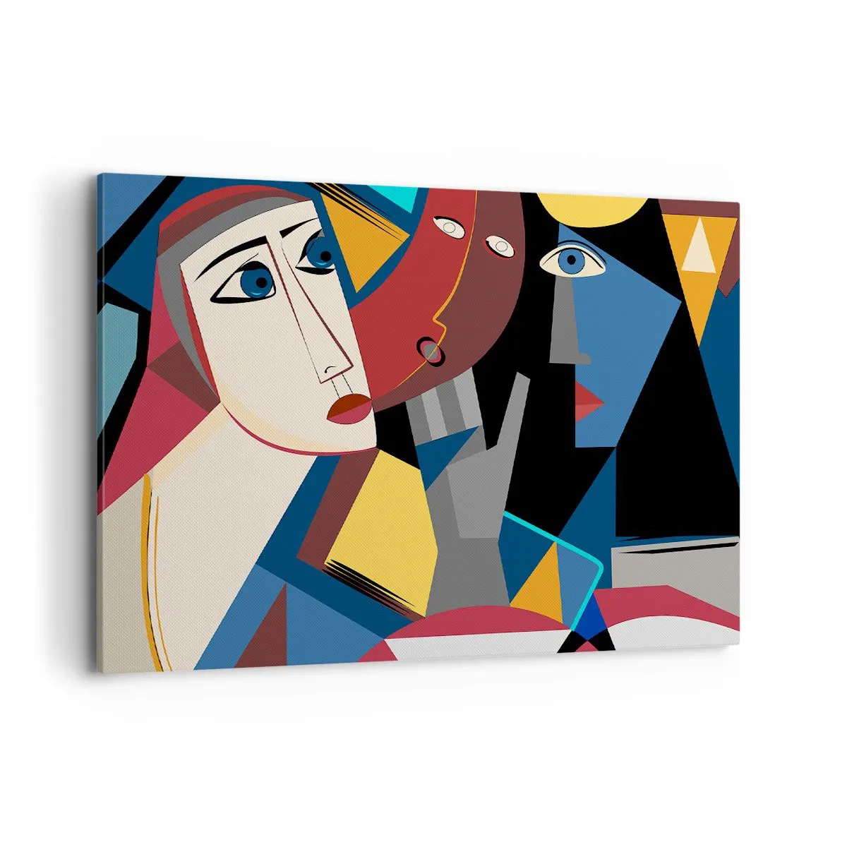 Canvastavla - Bild på duk - Kubistiskt samtal - 100x70 cm