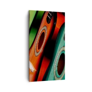 Canvastavla - Bild på duk - Gitarren har flera färger - 45x80 cm