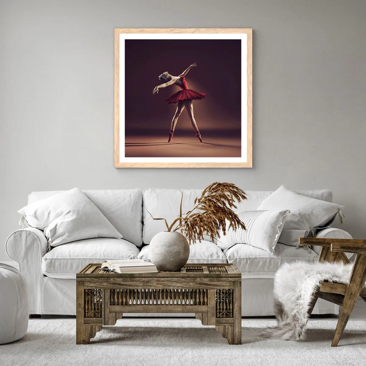 Affisch i ram av ljusek - Prima ballerina - 60x60 cm