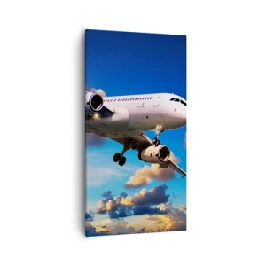 Canvastavla - Bild på duk - Resa i vitt och blått - 55x100 cm