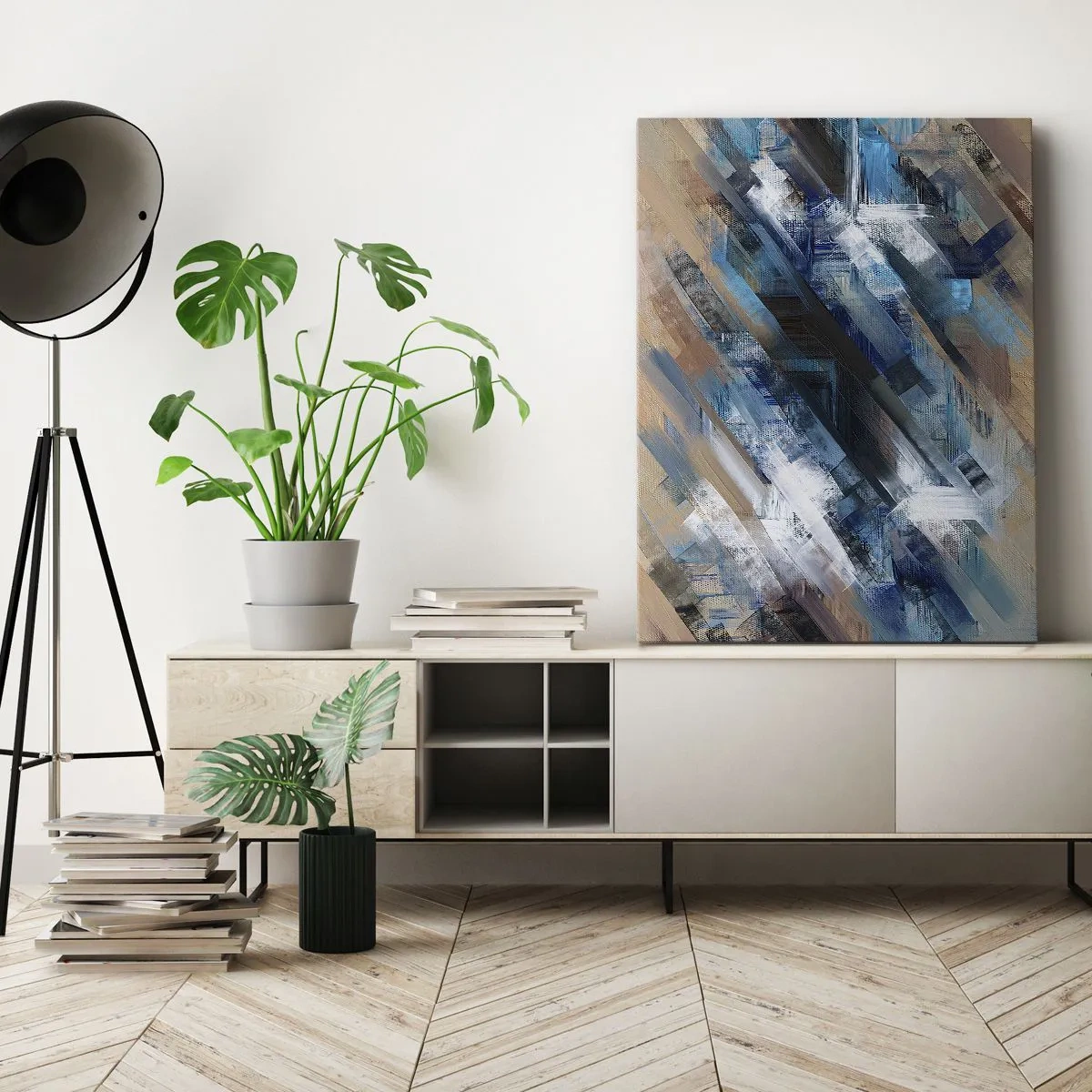 Canvastavla - Bild på duk - På en blå sluttning - 50x70 cm
