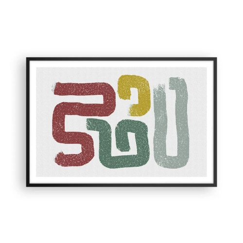 Affisch i svart ram - På ett okänt språk - 91x61 cm