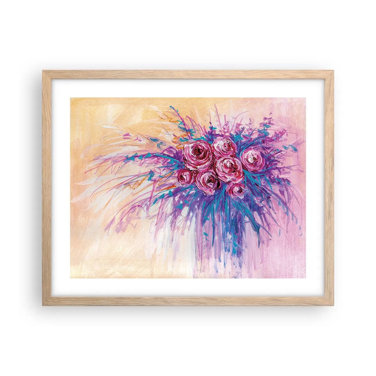 Affisch i ram av ljusek - Rosfontän - 50x40 cm