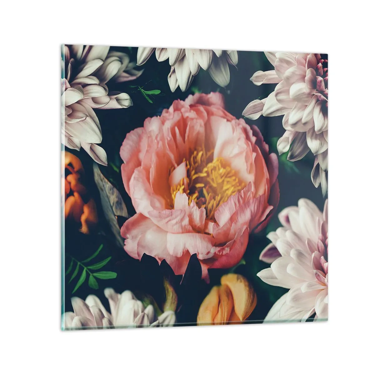 Glastavla - Bild på glas - Med barockprakt - 70x70 cm