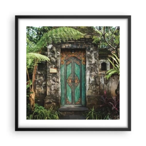 Affisch i svart ram - Dörren till exotiska världen - 50x50 cm