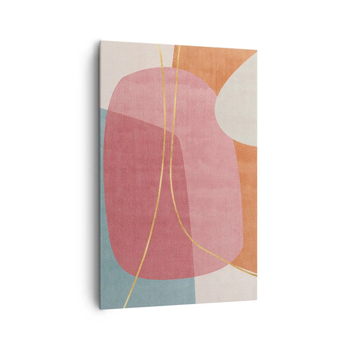 Canvastavla - Bild på duk - Pastellkomposition med guldtråd - 80x120 cm