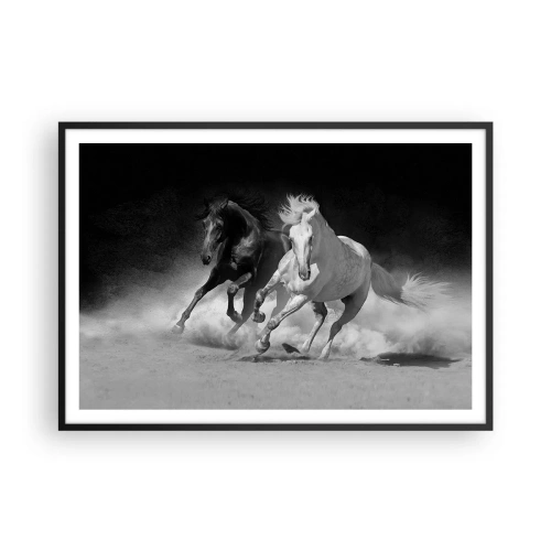 Affisch i svart ram - Frihetens galopp - 100x70 cm