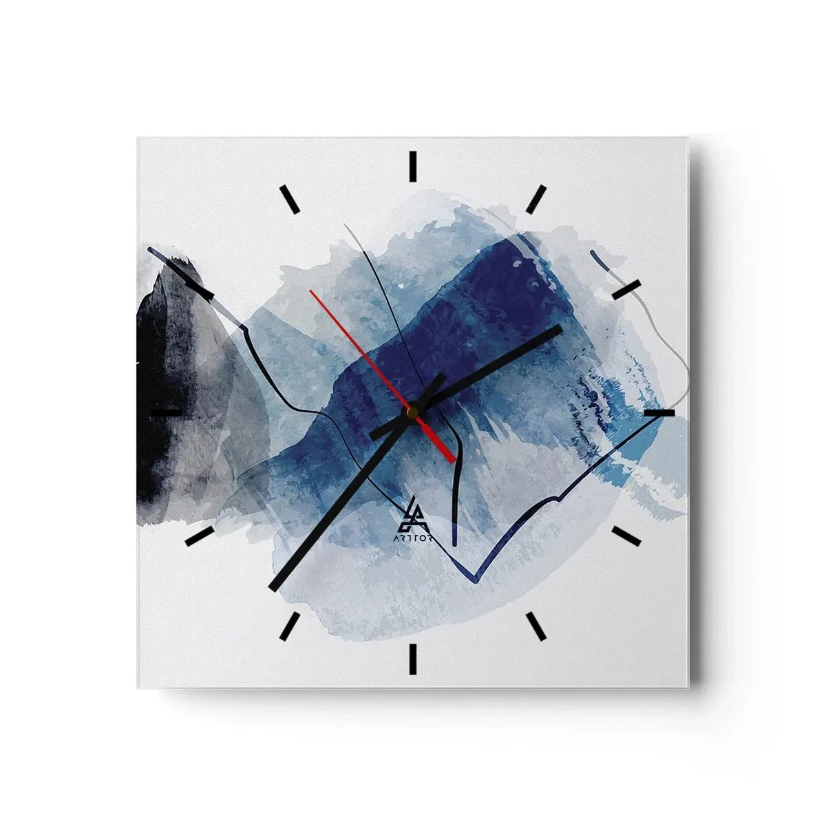 Väggklocka - Klocka på glas - Isberg - 30x30 cm