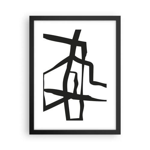 Affisch i svart ram - Svartvit konstruktion - 30x40 cm