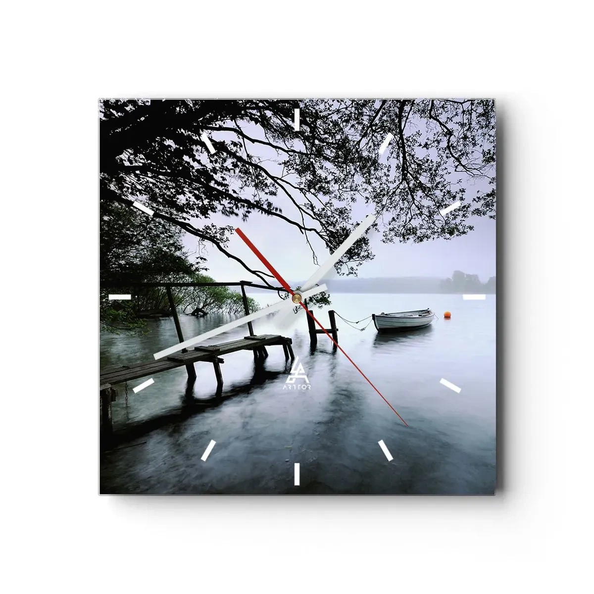 Väggklocka - Klocka på glas - Så kopplar du av - 30x30 cm