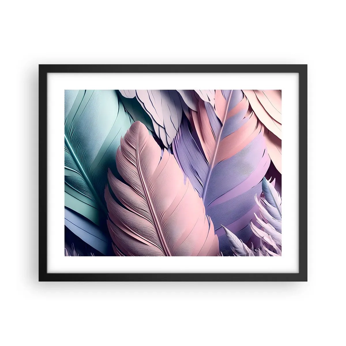 Affisch i svart ram - Fågelstil - 50x40 cm