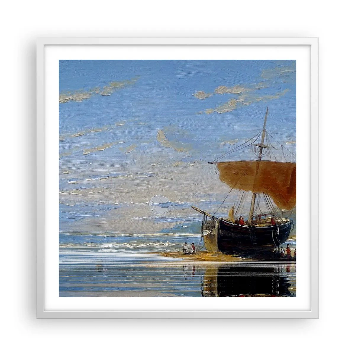 Affisch i vit ram - Vatten, jord, luft - 60x60 cm