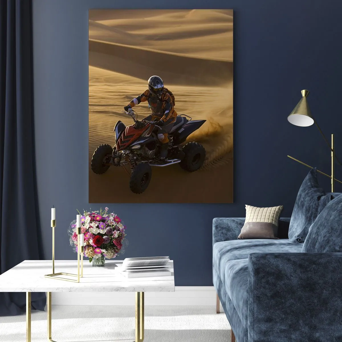 Glastavla - Bild på glas - På sandens vågor - 50x70 cm