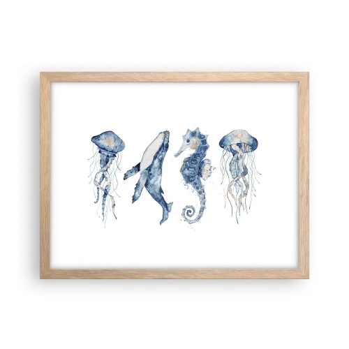 Affisch i ram av ljusek - Havets under - 40x30 cm