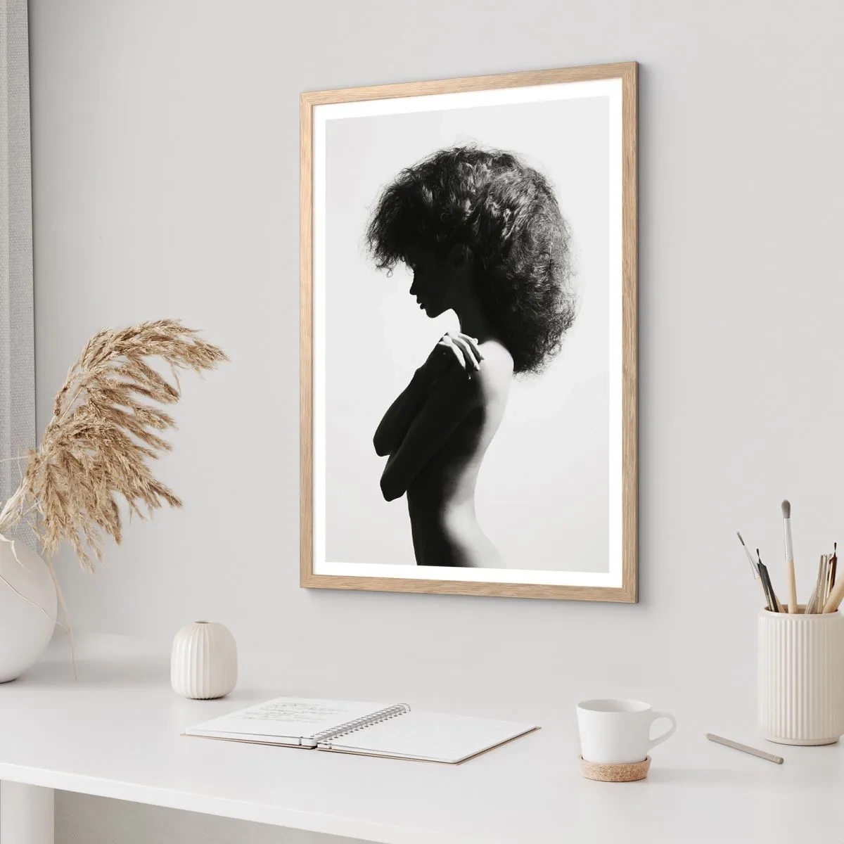 Affisch i ram av ljusek - Som en blomma på en slank stjälk - 70x100 cm