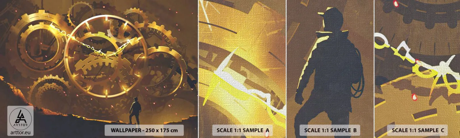 Provbit av fototapet Premium Canvas - Hos tidens källor - Abstraktion, Bit, Grafik - 100x30 cm