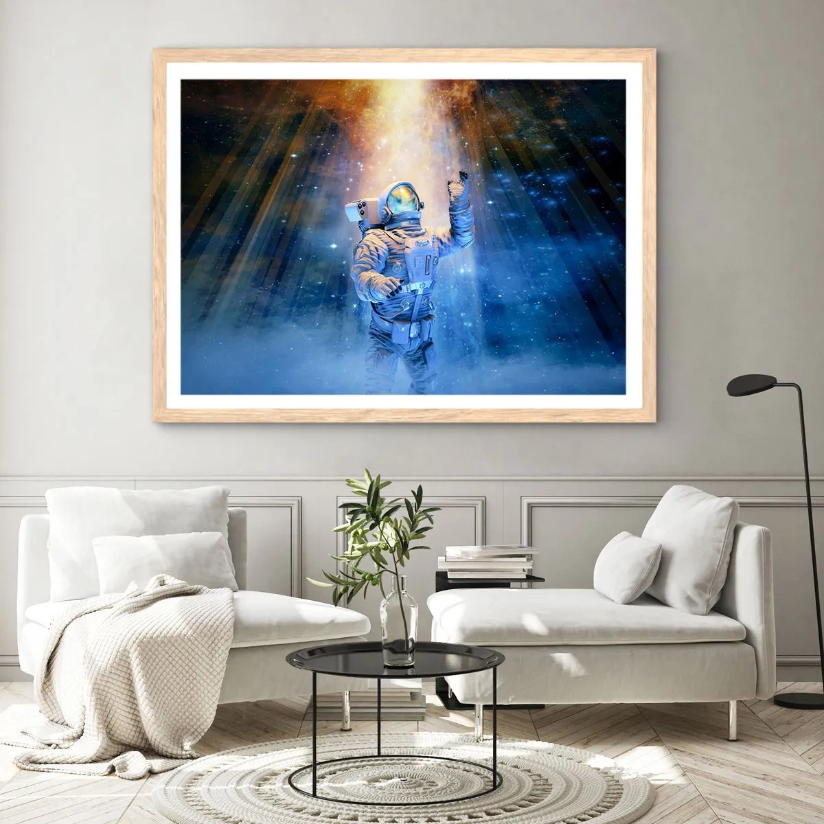 Affisch i ram av ljusek - Äntligen i målet - 91x61 cm