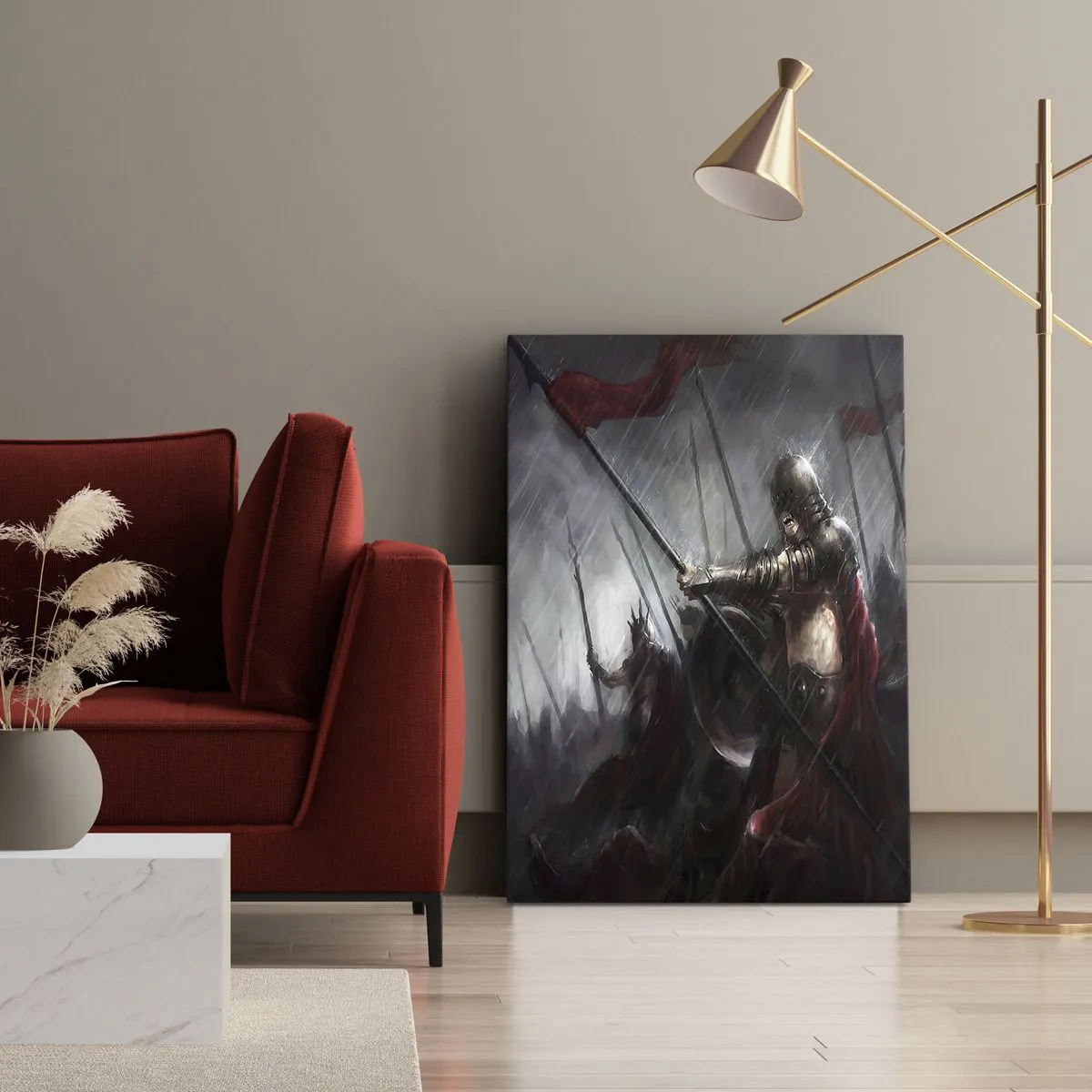 Canvastavla - Bild på duk - Förbipasseraren, hälsa Sparta... - 45x80 cm