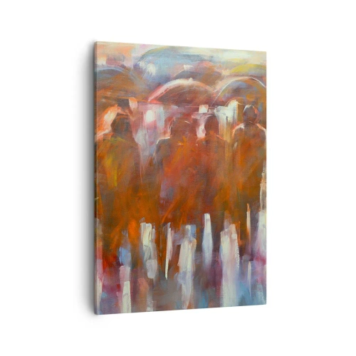 Canvastavla - Bild på duk - Jämna i regn och dimma - 50x70 cm