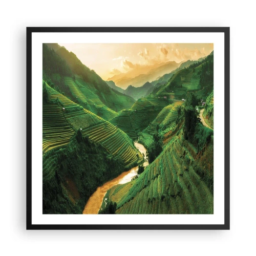 Affisch i svart ram - Vietnamesisk dal - 60x60 cm