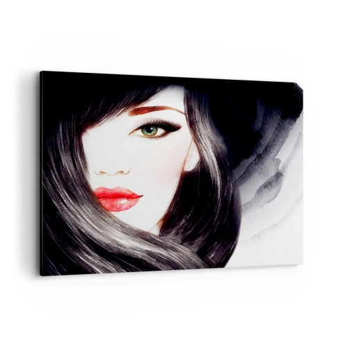 Canvastavla - Bild på duk - Safirfärgad blick - 100x70 cm