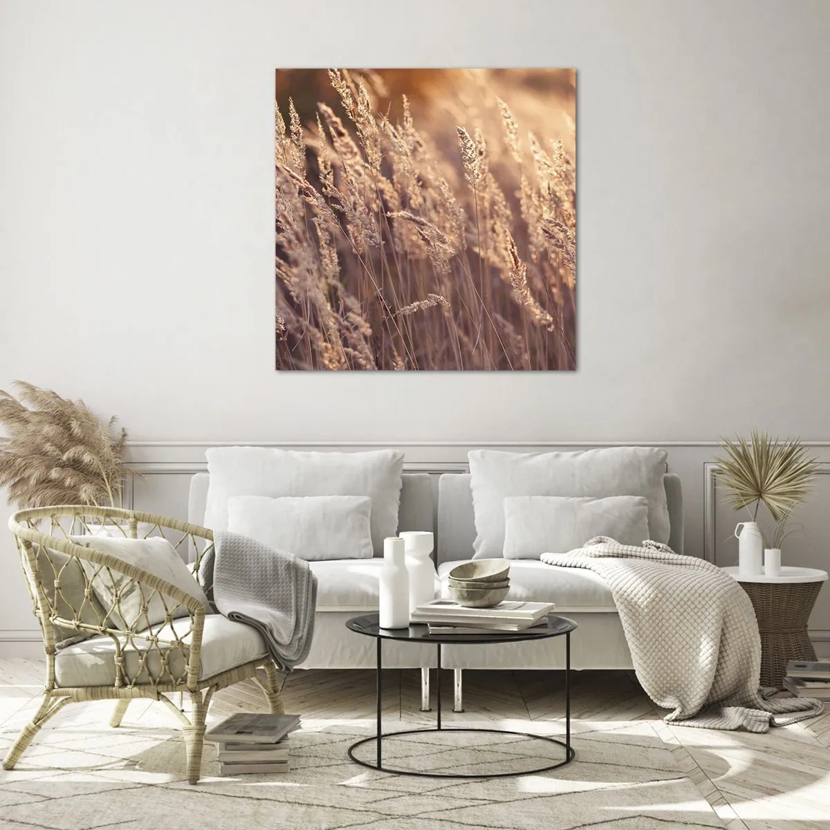 Glastavla - Bild på glas - Redo att välkomna hösten - 60x60 cm