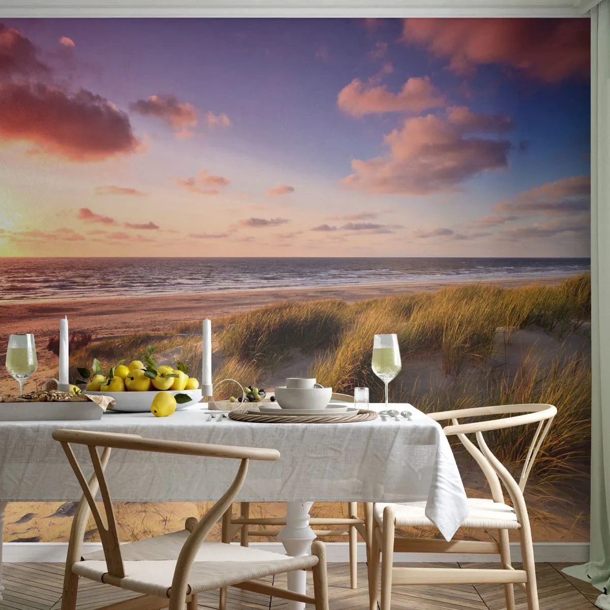 Självhäftande Fototapet Deluxe Sticker - Luften luktar sommar - Landskap, Strand, Dyn - 250x175 cm