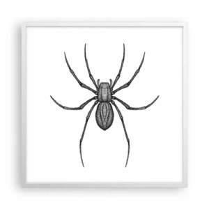 Affisch i vit ram - Oroväckande precision - 60x60 cm