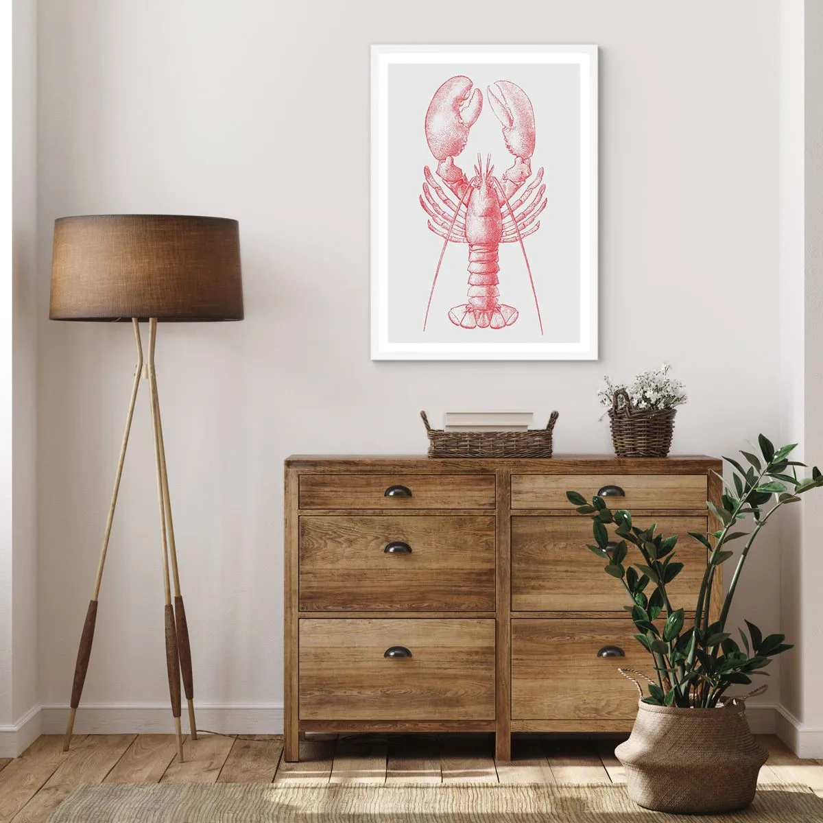 Affisch i vit ram - Hummer värdig Homer - 70x100 cm