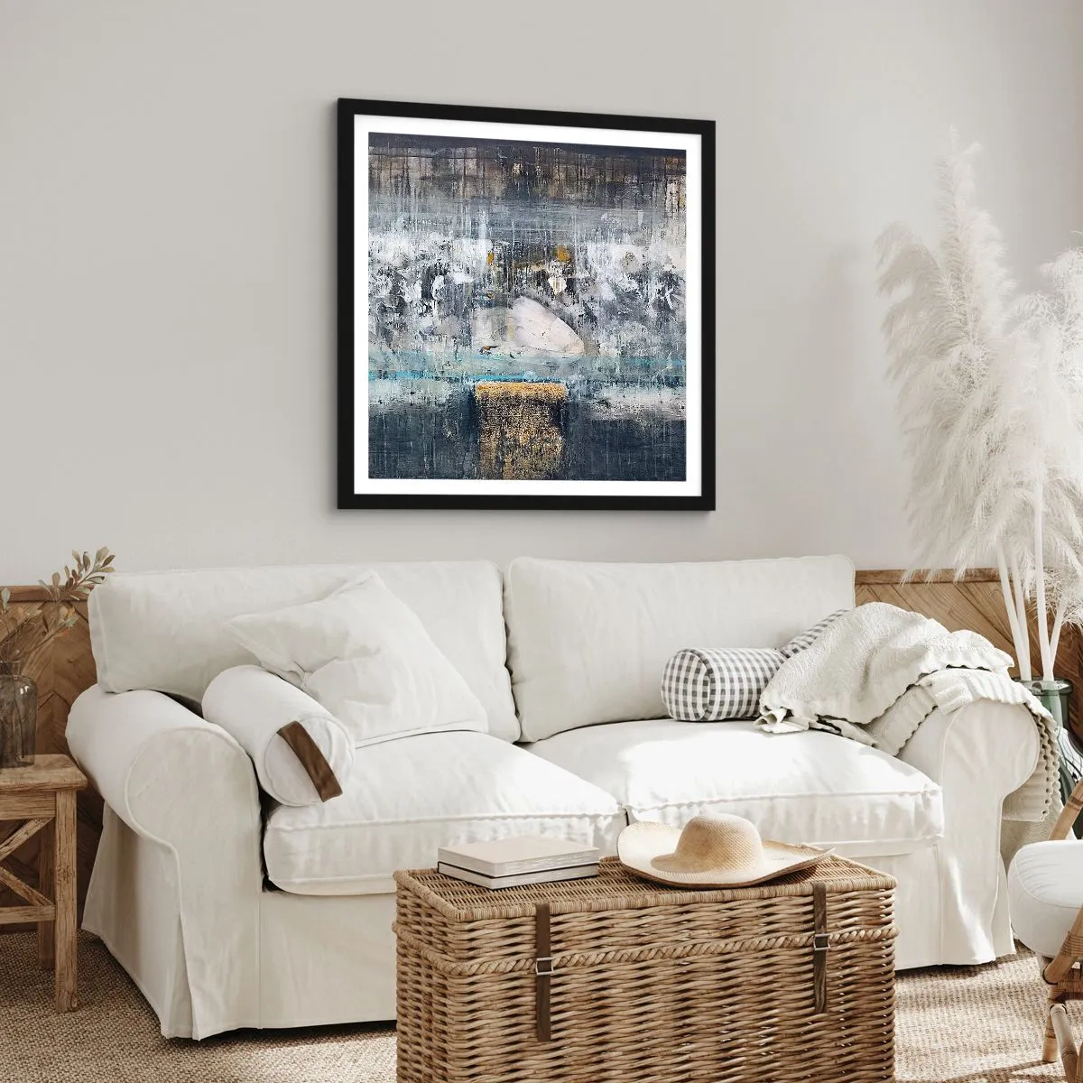 Affisch i svart ram - På is och klumpar - 60x60 cm