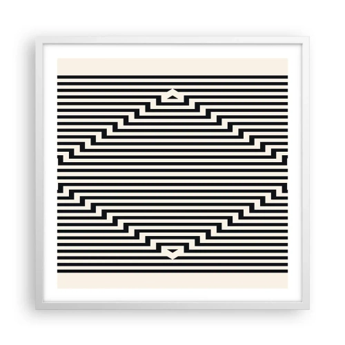 Affisch i vit ram - Geometrisk illusion - 60x60 cm
