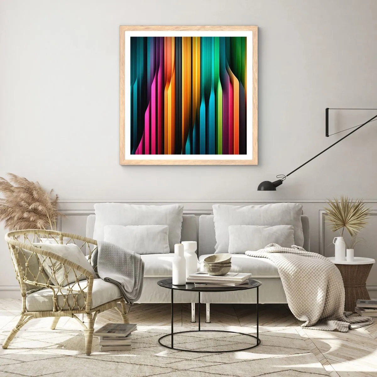 Affisch i ram av ljusek - Lysande orgel - 50x50 cm