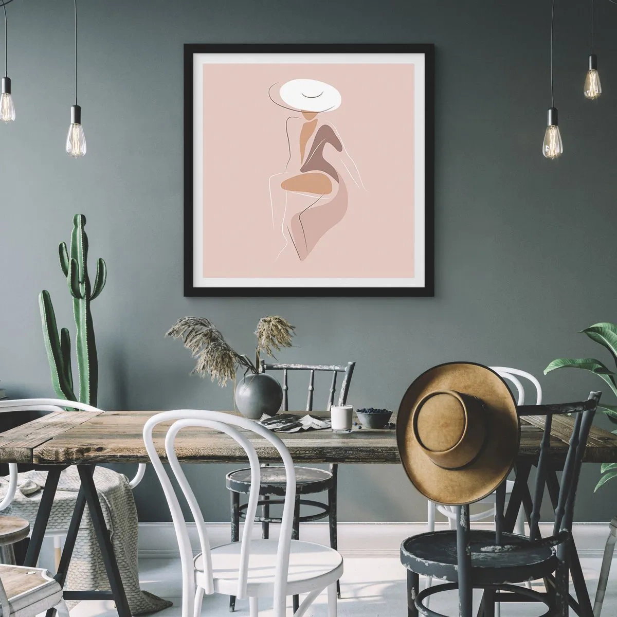 Affisch i svart ram - Att vara dam - 40x40 cm