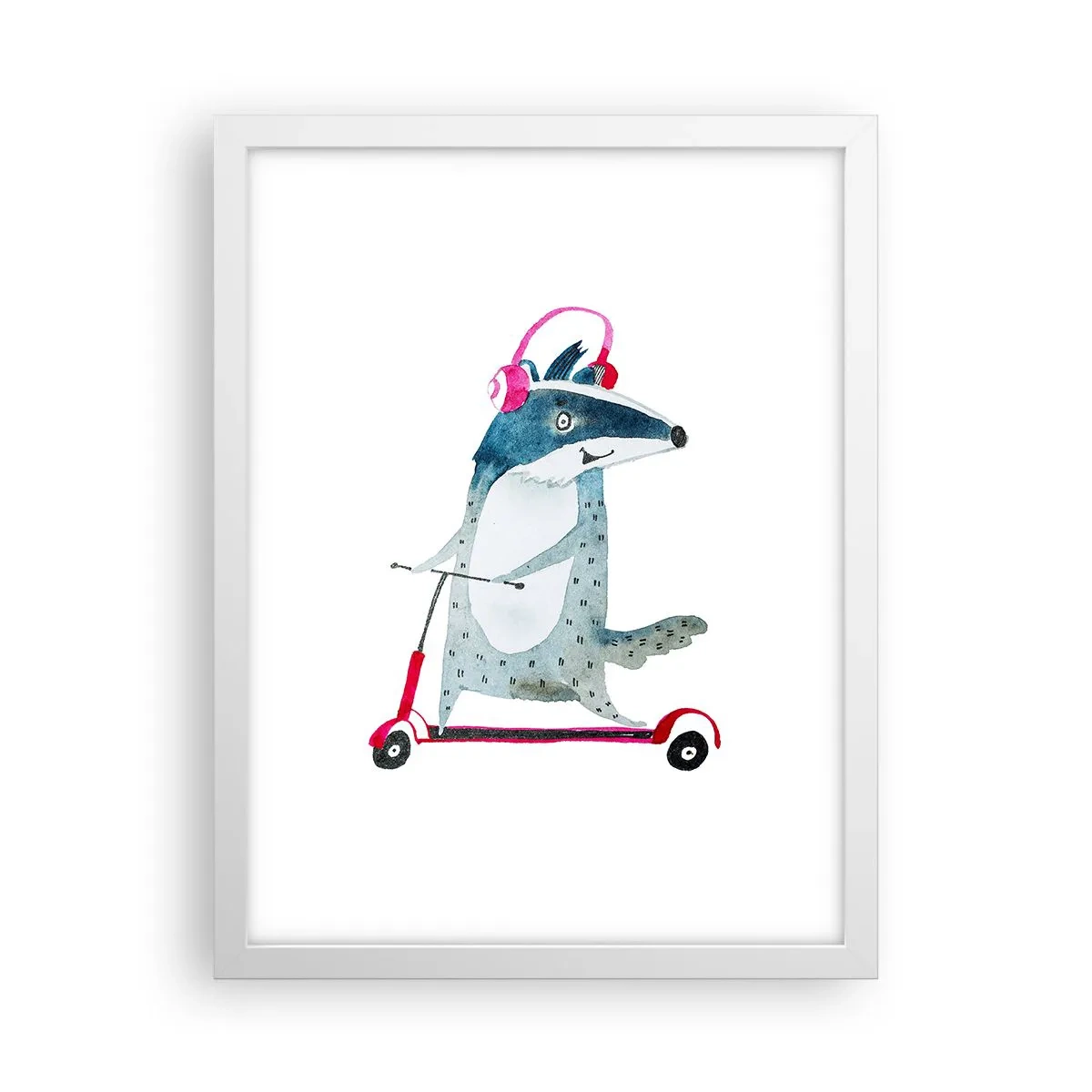 Affisch i vit ram - Grävlingens glädje - 30x40 cm