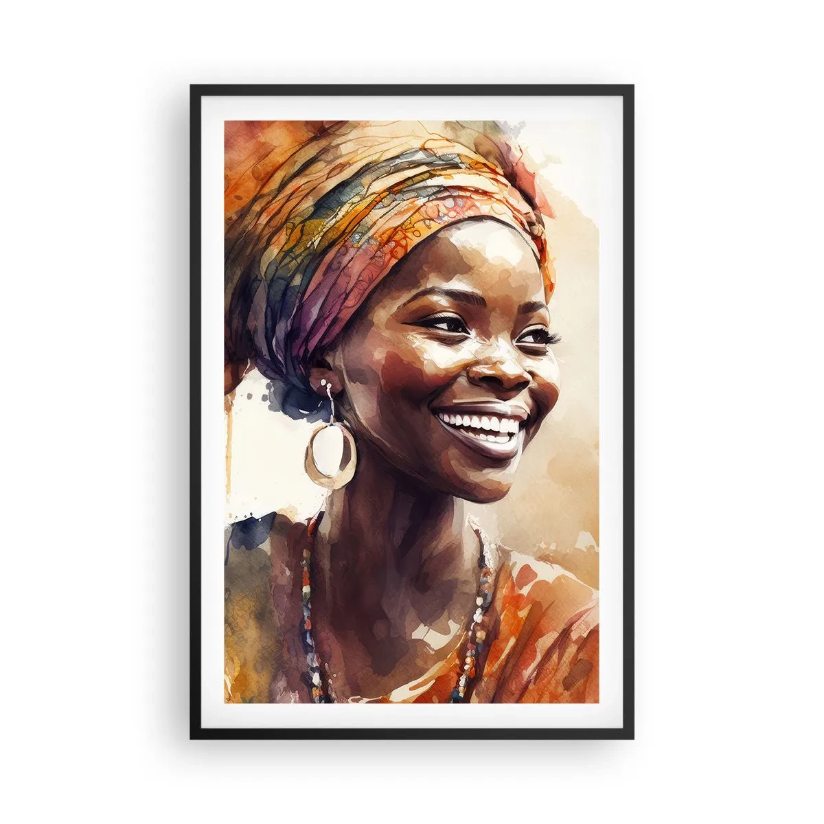 Affisch i svart ram - Afrikansk drottning - 61x91 cm