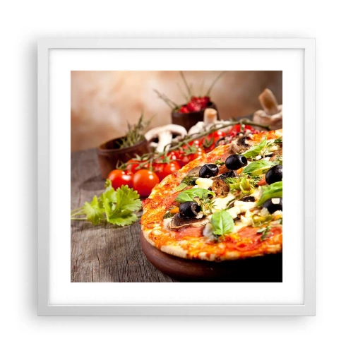 Affisch i vit ram - Ingredienser ur jorden - 40x40 cm