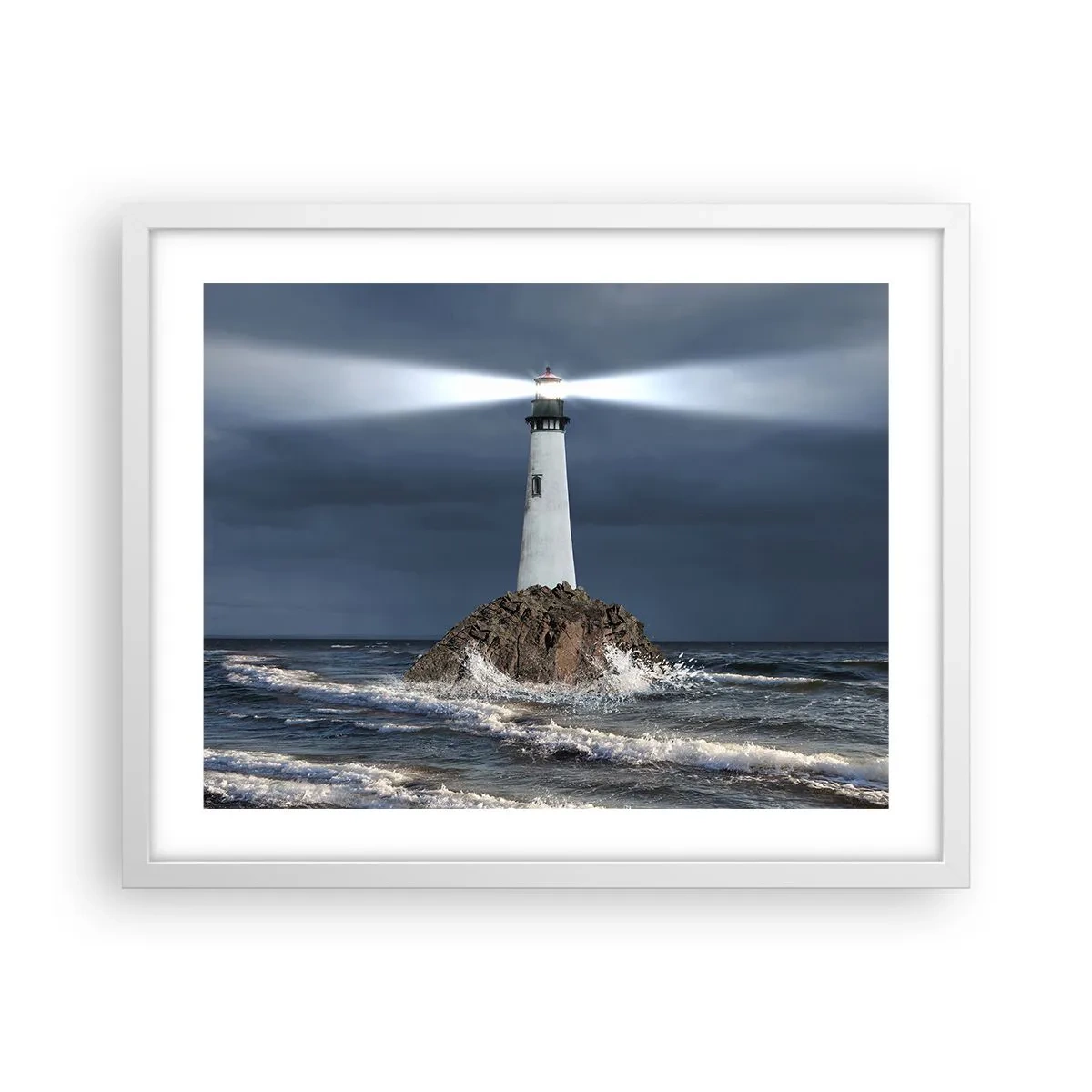 Affisch i vit ram - Här...här...här! - 50x40 cm