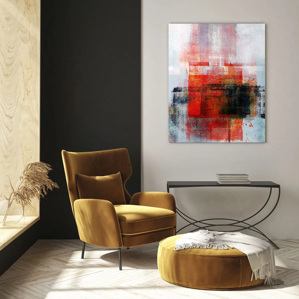 Glastavla - Bild på glas - Glödande komposition - 50x70 cm
