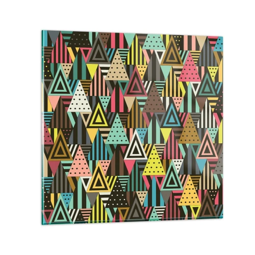 Glastavla - Bild på glas - Trianglar - 60x60 cm