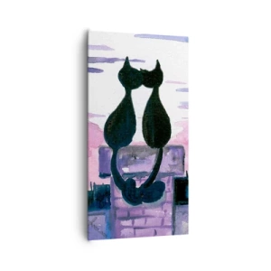 Canvastavla - Bild på duk - Rendez-vous under månen - 65x120 cm