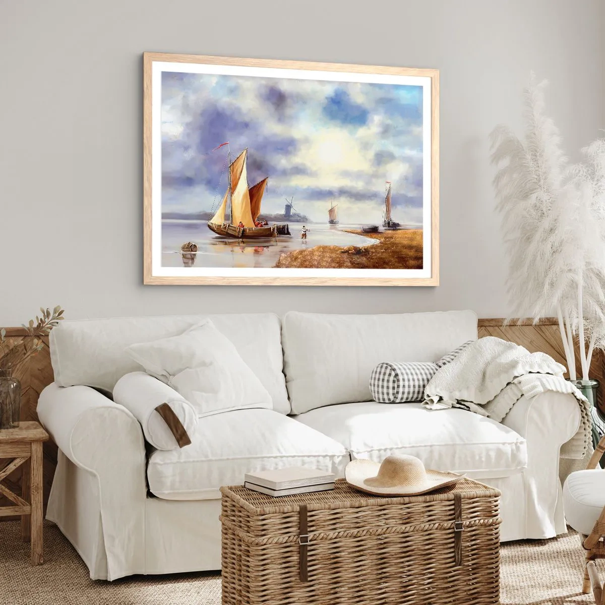 Affisch i ram av ljusek - Seglarnas hemkomst - 91x61 cm
