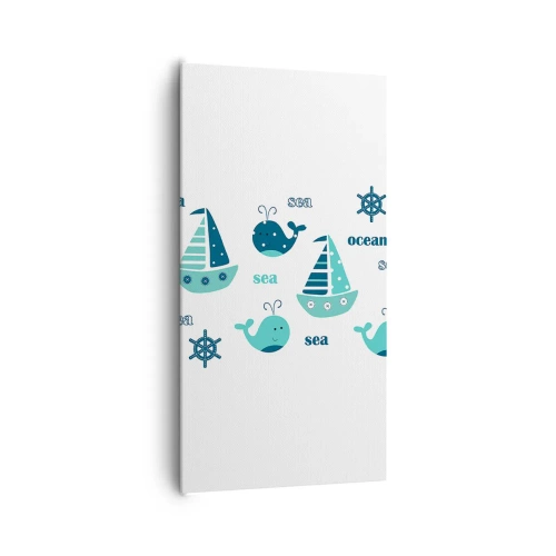 Canvastavla - Bild på duk - Genom sjöar och hav - 65x120 cm