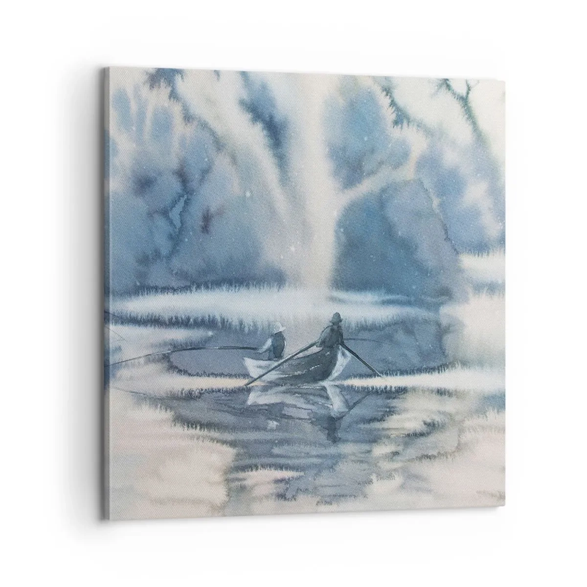 Canvastavla - Bild på duk - Sportfiskare i sitt paradis - 60x60 cm