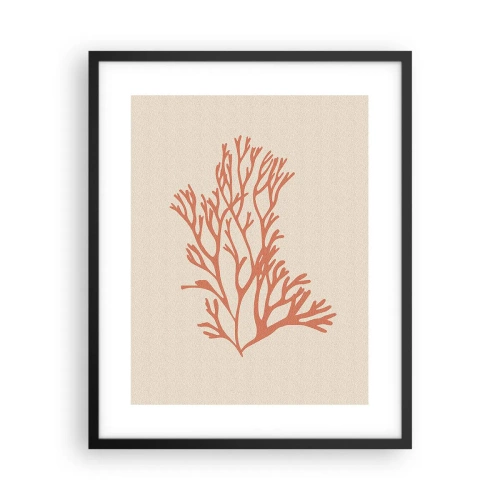 Affisch i svart ram - Filigran av korall - 40x50 cm