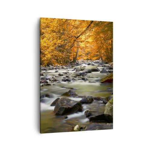Canvastavla - Bild på duk - Bäck i guldskogen - 50x70 cm