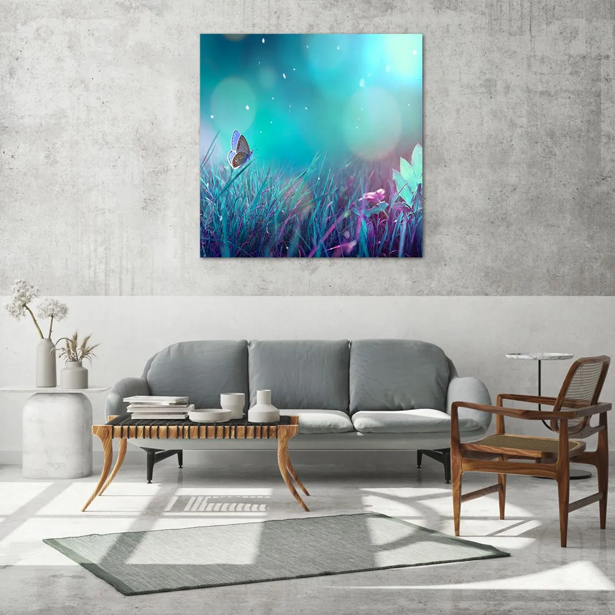 Glastavla - Bild på glas - Ängens hemliga liv - 30x30 cm